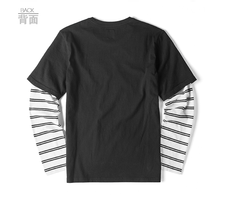 Lee nam 2018 mùa xuân và mùa hè mới X-line màu đen dài tay T-shirt L318941RFK11