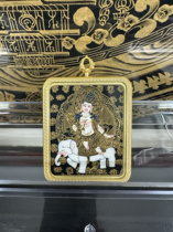 Regong hand-painted Thangka Puxian pendant