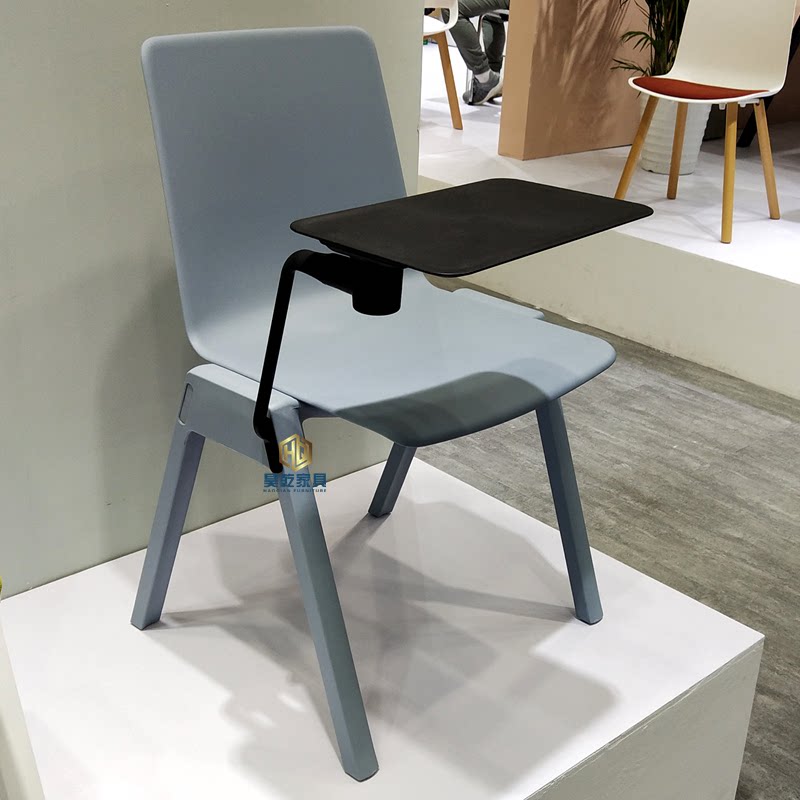 Fashion with folding writing board training chair Plastic multi-functional students in classroom chair simple leisure meeting chair negotiated chair