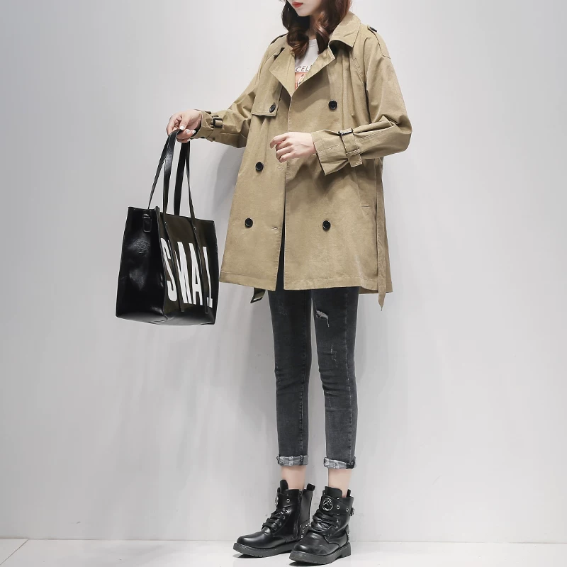 Весенне-осеннее trench coat, длинное элитное пальто, 2023 год, корейский стиль, свободный крой