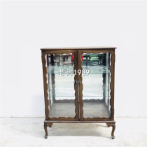 Old Shanghai teak furniture old modern wine cabinet art deco style Shanghai style old glass wine cabinet