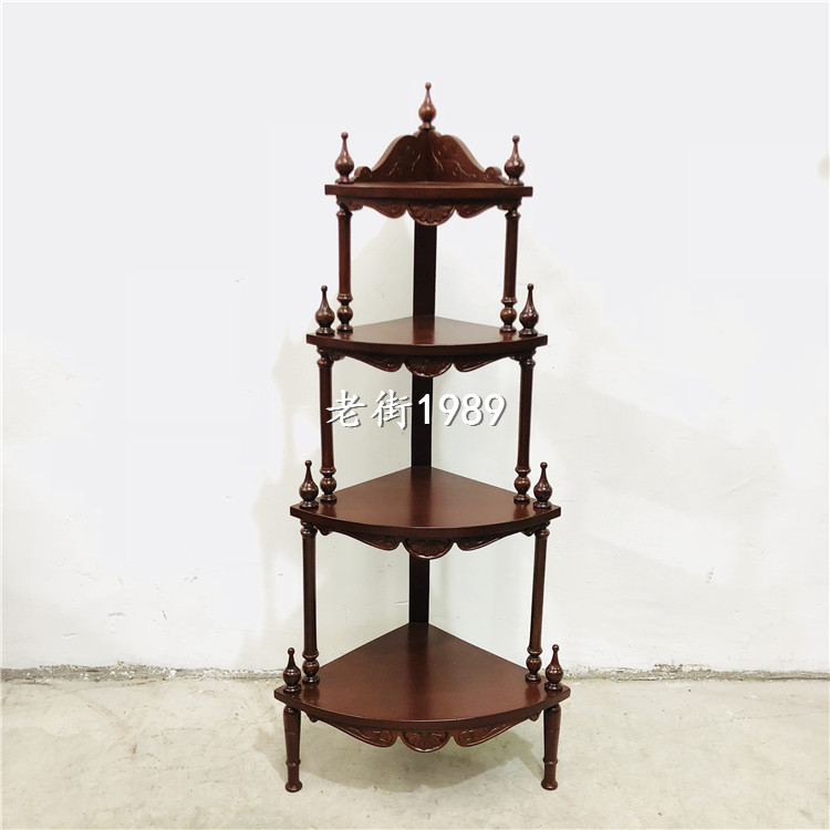 The Old Shanghai Furniture Furniture Triangle Flower Racks Old Morden Vintage Old Objects Teak Corner Cabinet