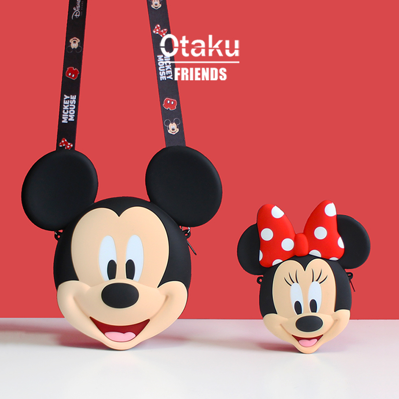 Authentic Disney Cross-Body Kidsren's Bag Mickey and Minnie Cute Coin Purse Cartoon Large-Capacity Kidsren's Shoulder Bag