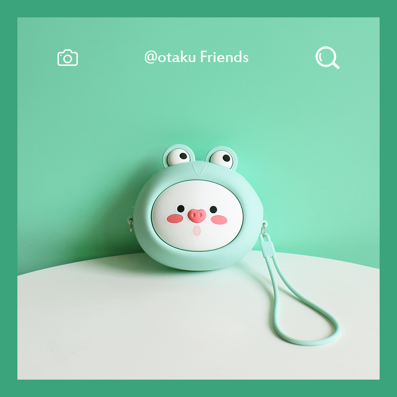 Cute Little Pig Zero Wallet Small Mini Skew Satchel With Cartoon Papers Bag Day Department Silicone laced Purse Lady