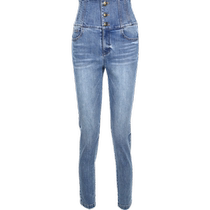 Same style as the mall) Zoya Weekend 2022 Autumn New High Waisted Single Breasted Washed Jeans O240801B