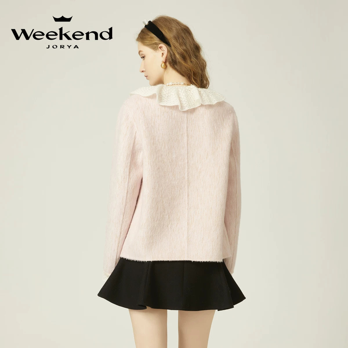 Зюо Я 23 Зима Новая зима Мао биан одинарная - капающий карман Карман Wool Wool Way Short Jacket EJWDDC06