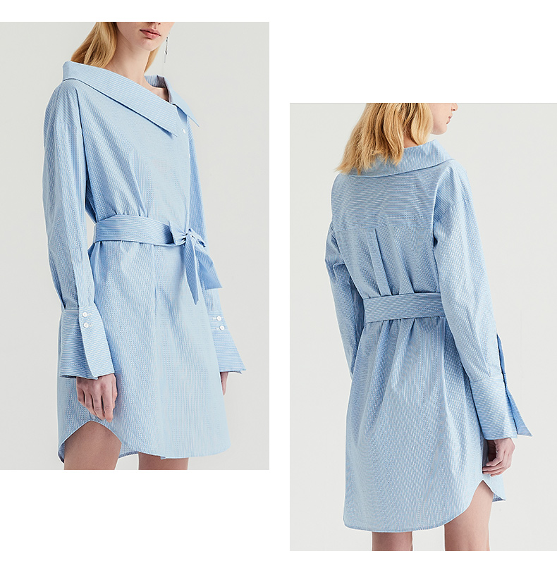 Zhuoya Vòng Cổ Cuối Tuần 2018 New Casual Shirt Dress EJW8AE02