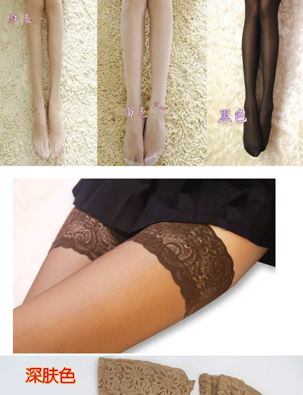 Mùa hè cảm giác nữ vớ cao vớ chống trượt silicone trơn ren vớ chống móc mỏng đùi đùi