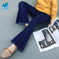 Girls jeans flared pants spring and autumn 2021 New Spring Summer Korean fashion foreign style childrens pants