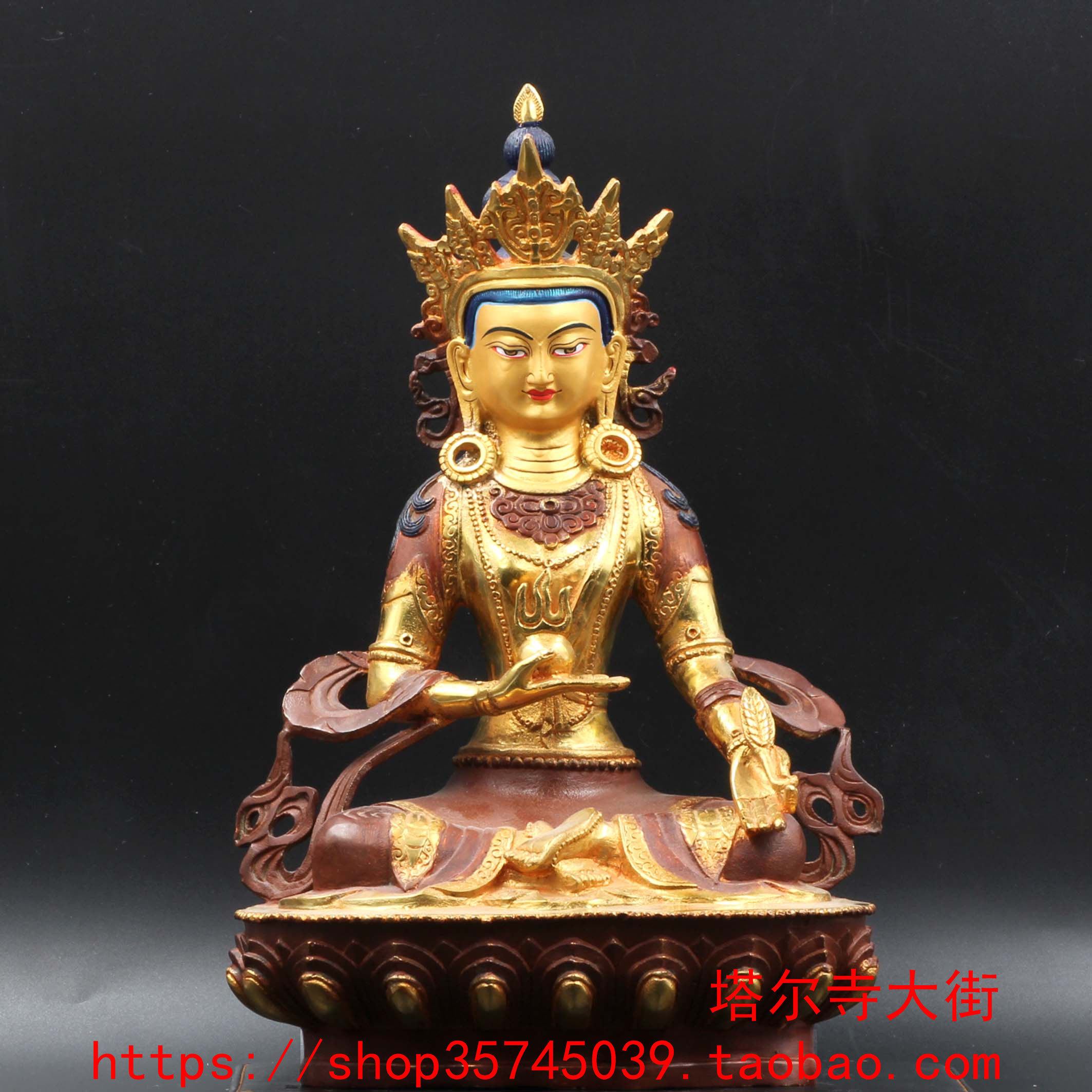 Semi-lau golden ground Tibetan king Bodhisattva produced from Tal Temple Size Seven Inch (21 cm) has been loaded with mascot