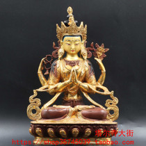 Semi-lau Golden Four-arm Guanyin produced from Tal Temple Size Seven Inch (21 cm) has been loaded with mascot