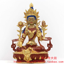 Semi-gilt green mother Buddha statue produced from Tal Temple Size one foot five dharma phase solemn has been installed in Tibet auspicious