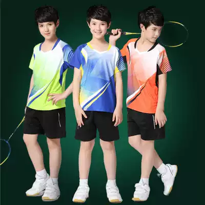 2019 New badminton suit men and women short sleeve quick dry printing custom children boys and girls table tennis net