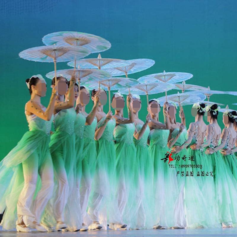 2019 New Oriental Song and Dance Troupe Jasmine Blooming Dance Performance Costume Umbrella Dance Classical Dance Costume Adult