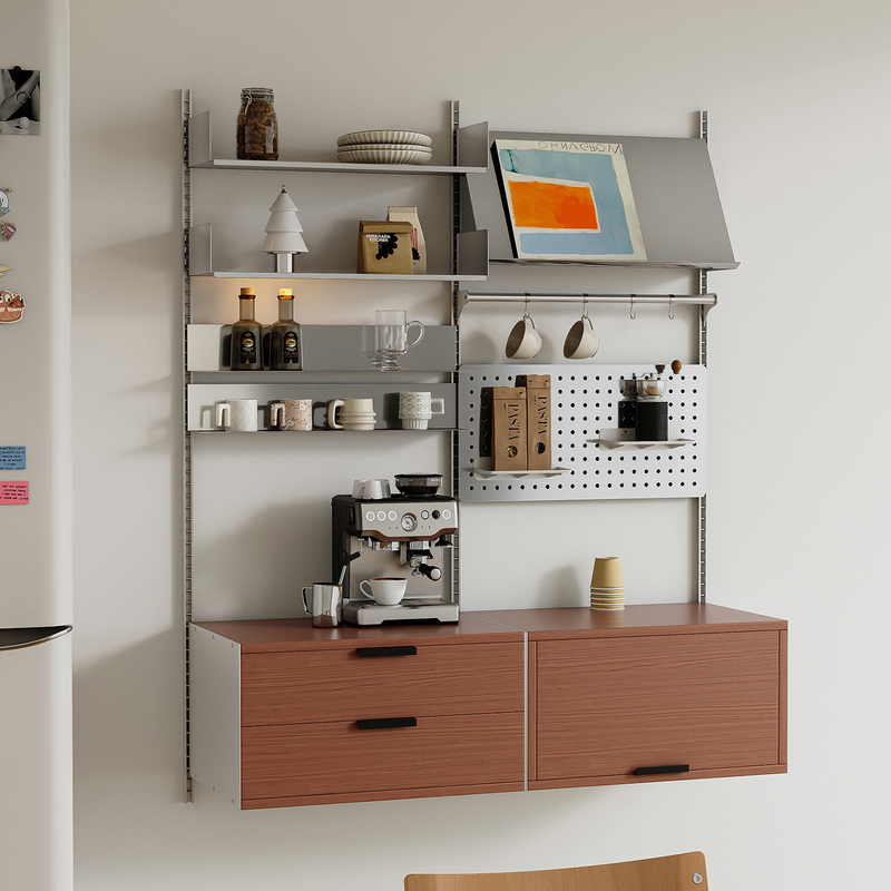 Stainless Steel Wall-Mounted Storage Rack, Home Coffee Corner, Sideboard Storage Cabinet, Small Apartment, Simple Modular Display Rack Stainless Steel Wall-Mounted Storage Rack, Home Coffee Corner, Sideboard Storage Cabinet, Small Apartment, Simple Modular Display Rack