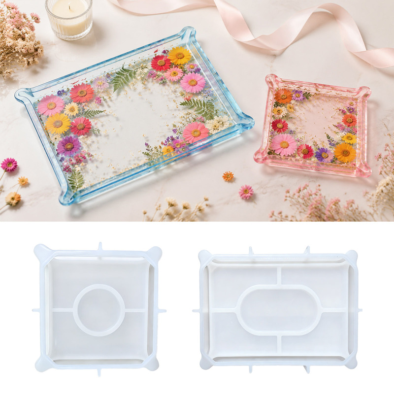 New Creative Four-Corner Shaped Tray Mold Resin DIY Jewelry Storage Tray Cross-Border Hot-Selling Mold New Creative Four-Corner Shaped Tray Mold Resin DIY Jewelry Storage Tray Cross-Border Hot-Selling Mold