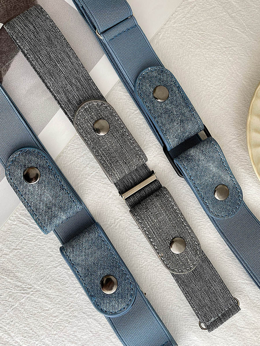 Elastic Waistband for Lazy People, Unisex New Trendy Elastic Belt for Students, Military Training, Jeans, Waist-Cinching Tool