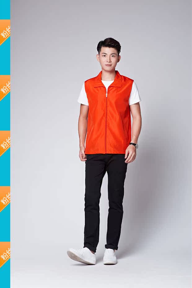 Màu sắc tinh khiết trống in vest tình nguyện Làm khô quần áo chống gió quần áo làm việc hàng năm - Áo thể thao áo khoác reebok nam