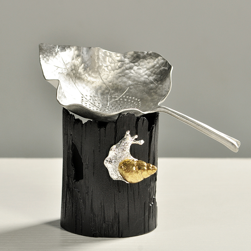 Pure Tin Tea Leak Filter Tea filter Gongfu Tea Tea Filter Tea Machine Leaf Shaped Filter Tea Duct Accessories Tea Set Accessories