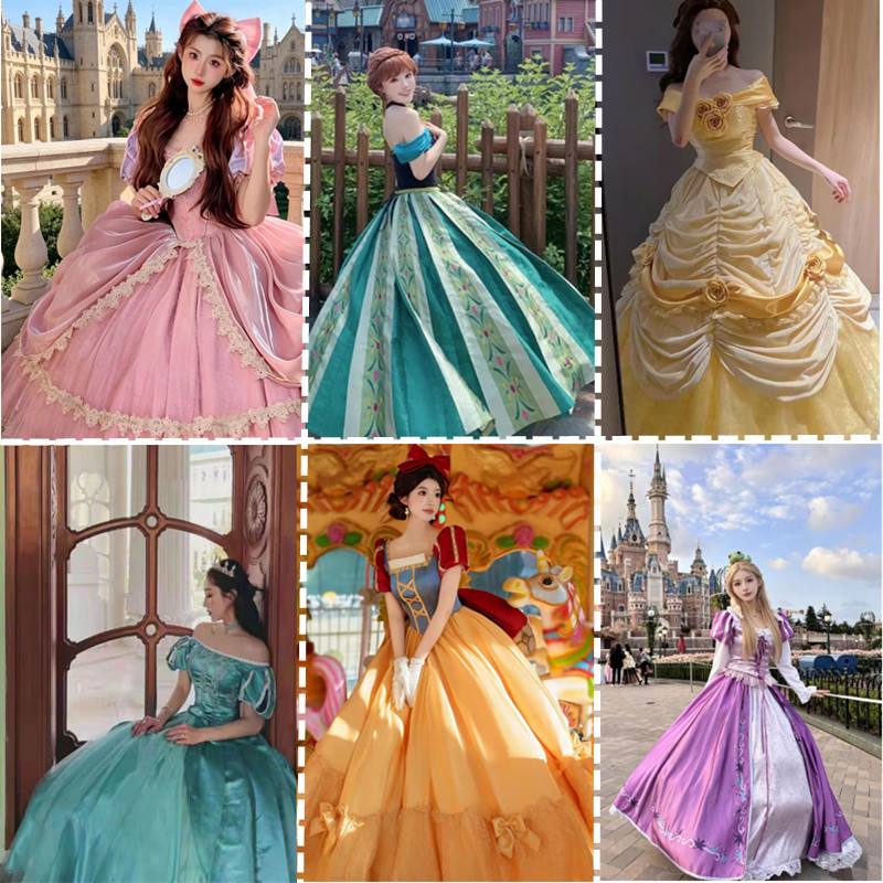 Disney Snow White Dress Cinderella Cosplay Elsa Anna Performance Dress Belle Sleeping Beauty Rapunzel Adult Costume Disney Snow White Dress Cinderella Cosplay Elsa Anna Performance Dress Belle Sleeping Beauty Rapunzel Adult Costume