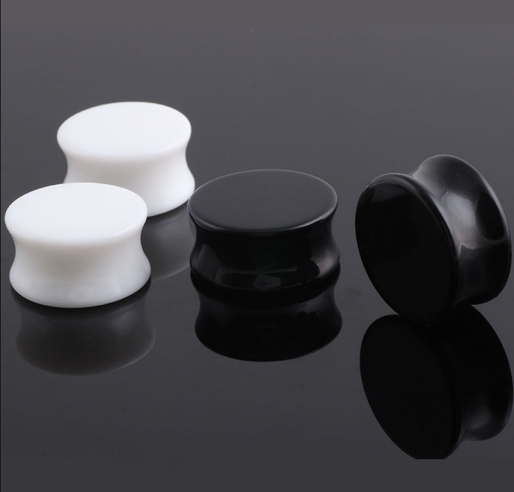 European and American high polished acrylic ear expansion black flared ears anti-allergy 2-20mm ear expansion new product