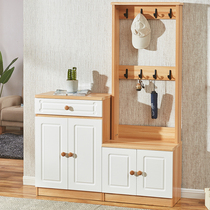 Minimalist modern combined shoe cabinet with clothes hanger integrated domestic door multifunction in door Nordic clothes and hat cabinet for changing shoes