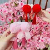 Шаровая головка, детский аксессуар для волос, заколка для волос для девочек, китайское красное ханьфу, декор, китайский стиль