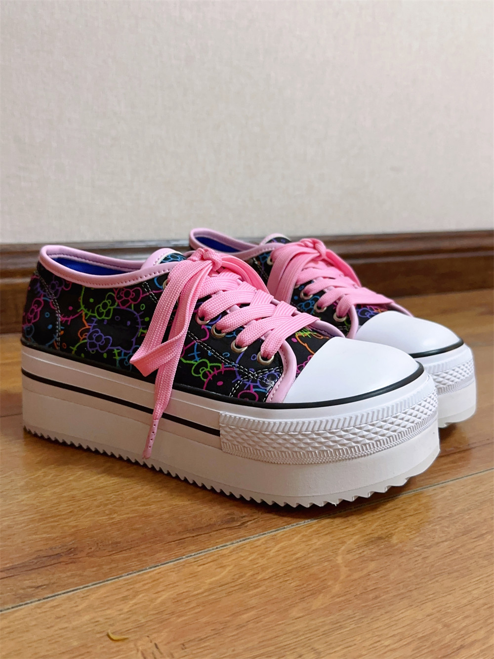 Y2K Kitty Cat Chunky Platform Canvas Shoes - Detail image 4