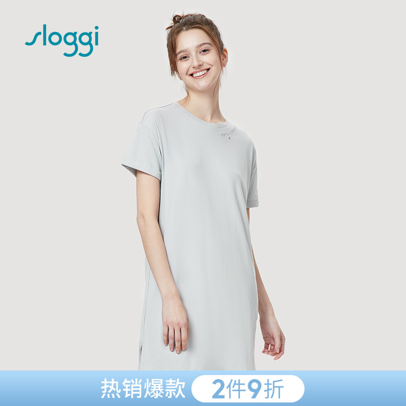 Deanfen's sloggi sport wind outside wearing home cotton comfortable short sleeve foreign dress HW00332