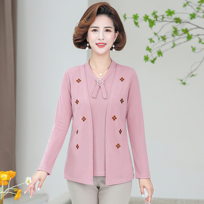 提前囤！妈妈秋装洋气假两件套装