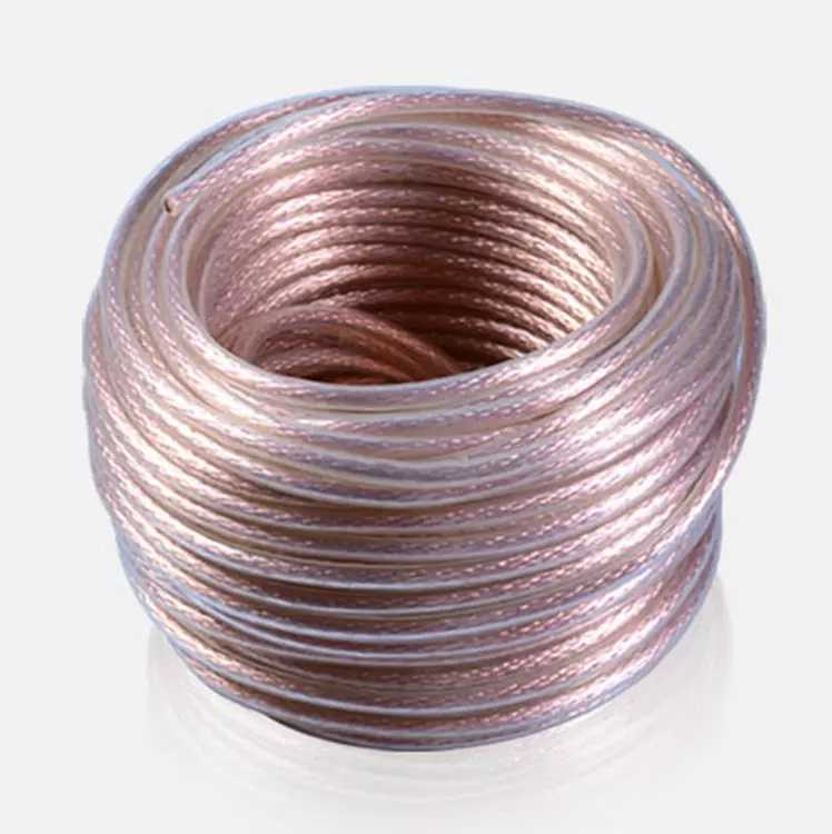 Plastic-coated copper braided with ground stranded wire 6-square conductive with plastic-transparent copper braided wire