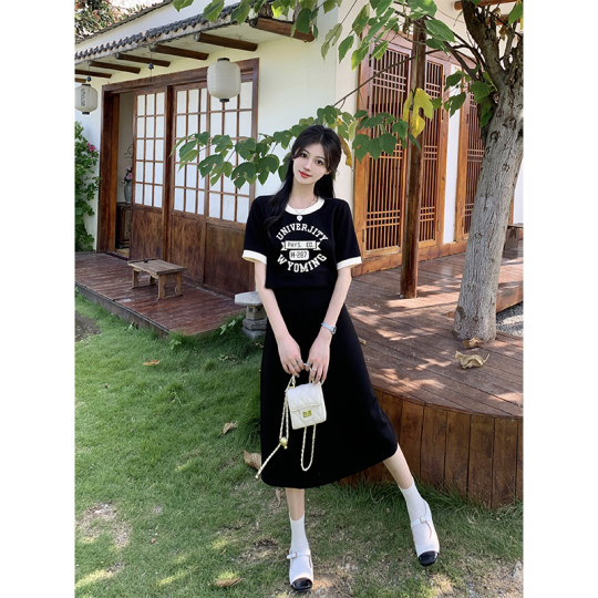 ww维维家大码女装2025夏装休闲收腰假两件显瘦闺蜜款长短款连衣裙