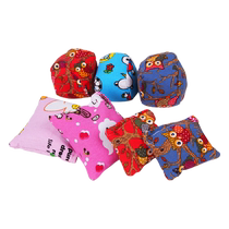 Children throw sandbags and catch small canvas sandbags. Kindergarten primary school students toys throw sandbags. Children throw sandbags.