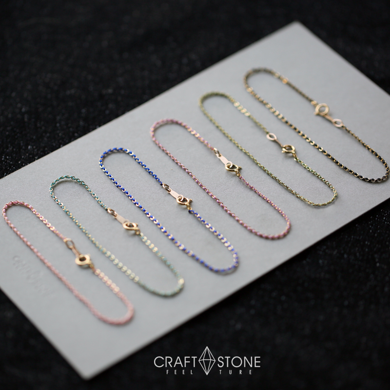 Ultra-Fine Fresh Pink, Purple, Blue, Green, and Red String Bracelet for Women, Summer Anklet, 14K Gold-Plated, Multi-Color, Can Be Threaded with Beads and Worn with Pendants, Detachable