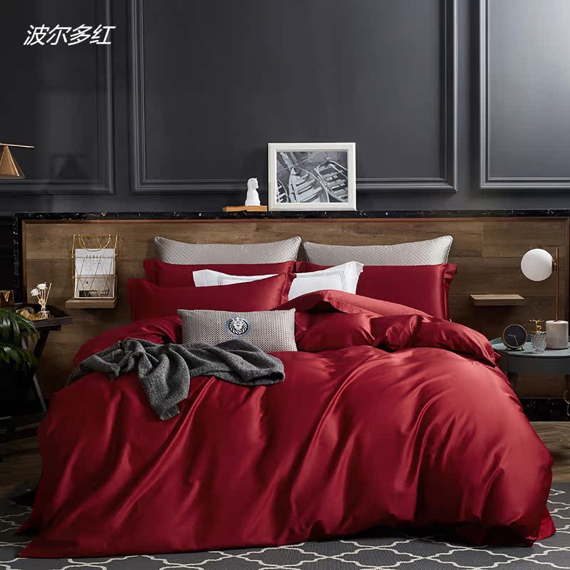 80 bông chăn bông không thể đủ khả năng bóng rắn bốn mảnh satin mềm mượt bộ đồ giường khách sạn cao cấp - Quilt Covers chăn mền giá rẻ