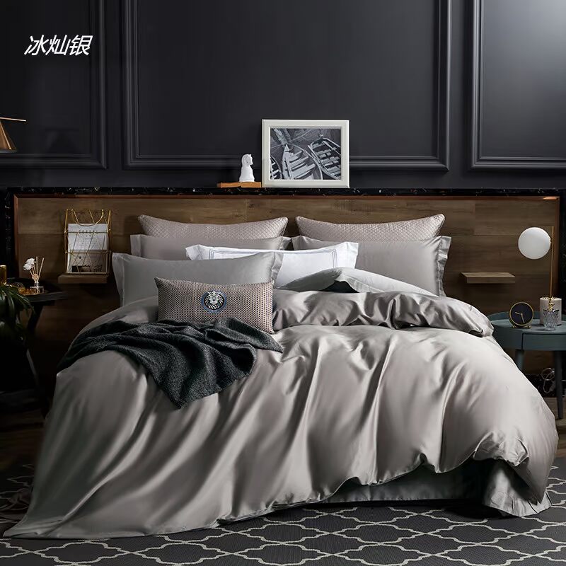80 bông chăn bông không thể đủ khả năng bóng rắn bốn mảnh satin mềm mượt bộ đồ giường khách sạn cao cấp - Quilt Covers chăn mền giá rẻ