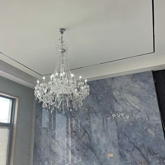 Crystal Chandelier for Living Room, Villa, Hotel Lobby, Hall, Staircase, Light Luxury Crystal Lamp, Wedding, Simple Modern European Style