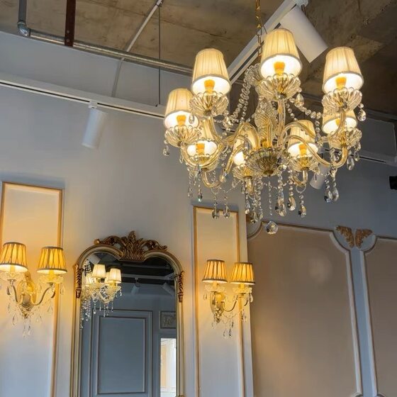 European-Style Crystal Chandelier for the Living Room, Elegant and Modern, Simple Bedroom Lamp, Cozy Dining Room Candle Crystal Lighting, Luxurious