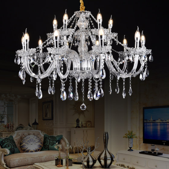 Simple Modern European-Style K9 Crystal Chandelier for Bedroom, Dining Room, Living Room, Banquet, Hotel, Wedding, Wholesale Candle Lighting Fixtures