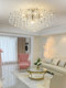 Simple Modern Light Luxury Ceiling Crystal Chandelier Led Bedroom Living Room Dining Room French Cream Style High-End Fashion