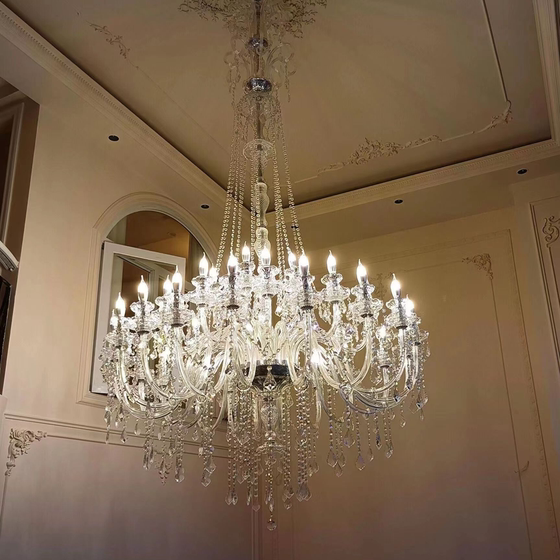Crystal Chandelier for Living Room, Villa, Hotel Lobby, Hall, Staircase, Light Luxury Crystal Lamp, Wedding, Simple Modern European Style