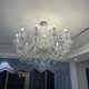 French Minimalist Modern White Candle Crystal Chandelier for Living Room, Dining Room, Bedroom, Light Luxury Palace Cream Style Retro