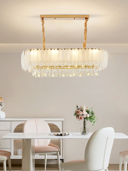 Light Luxury Minimalist Modern European-Style Led Crystal Chandelier Round Bedroom Living Room Lighting New Model Dining Room Lighting Fixtures