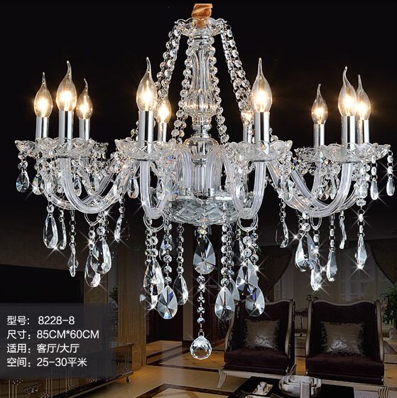 European-Style Crystal Chandelier for Living Room, Simple Modern Dining Room, Bedroom, Duplex Staircase, Ktv, Hotel, Candle Crystal Lamp