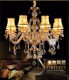 Luxurious European Style Champagne Amber Candle Crystal Chandelier Bedroom Living Room Restaurant Hotel Crystal Lamp