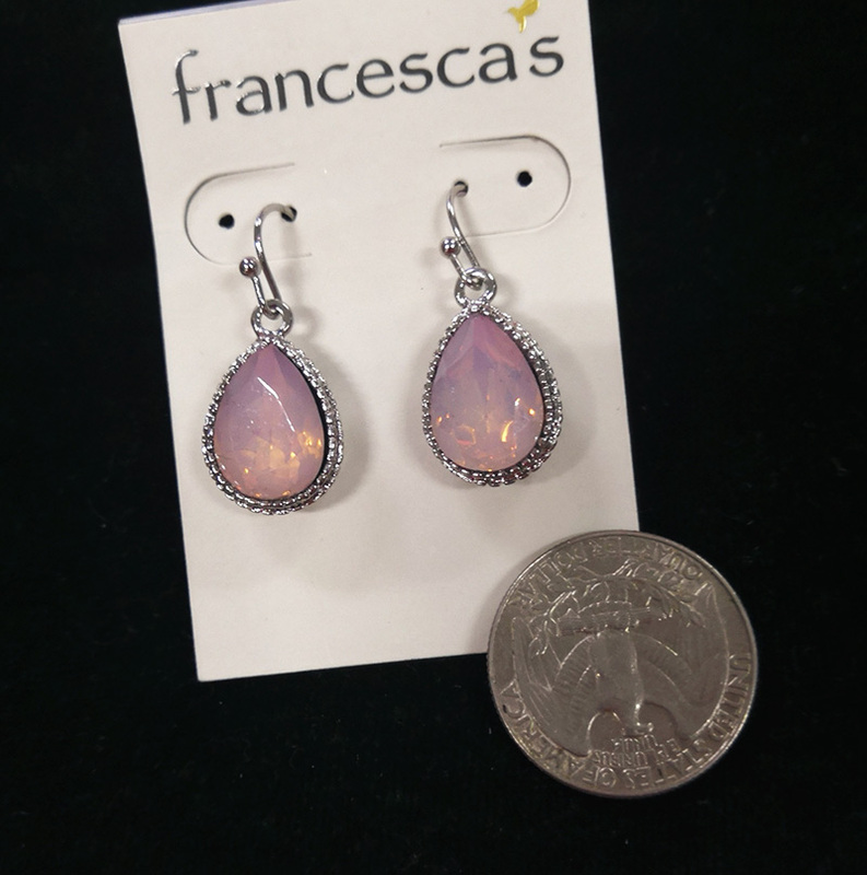 Original Foreign Trade Imitation Opal Pink-Purple Water Drop Bridal Wedding Dress Lolita Gown Earrings