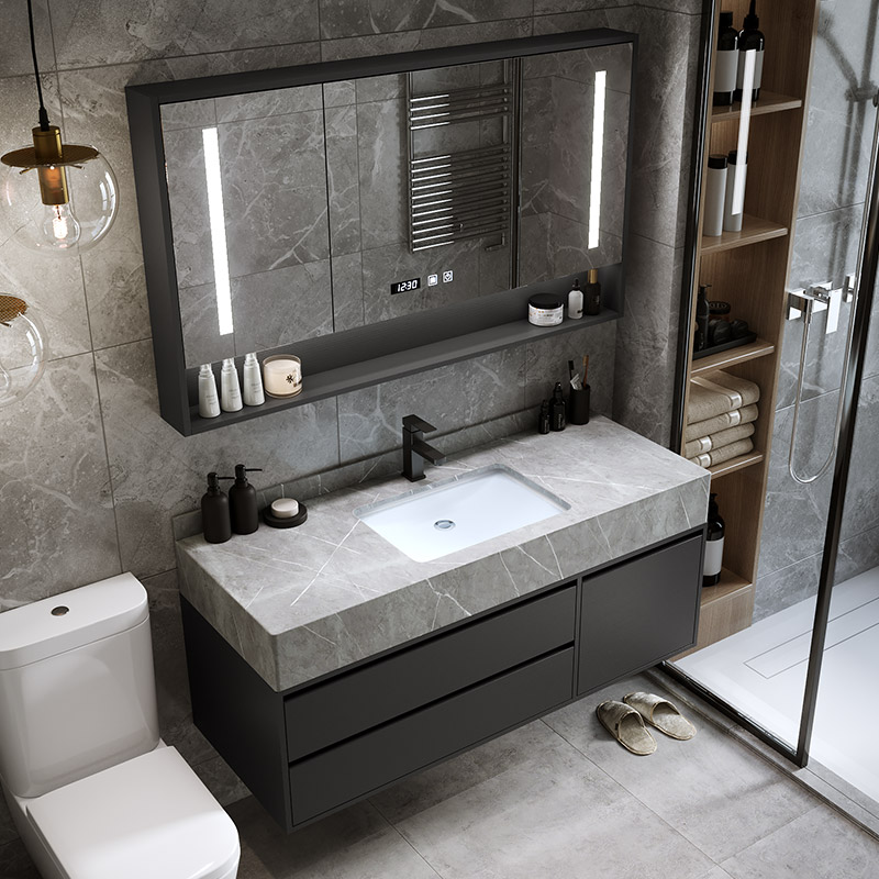 Rock Plate Light Lavish Makeup Room Bath Cabinet Combination Modern Minima Washbasin Wash-Wash Table Mirror Cabinet Integrated Suit