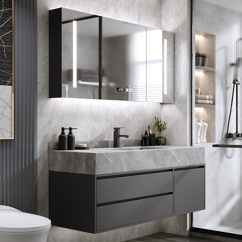 Light Extravagant Bath Room Cabinet Composition Minima Modern Mirror Cabinet Dressing Room Washbasin Rock Plate Integrated Wash Table Suit