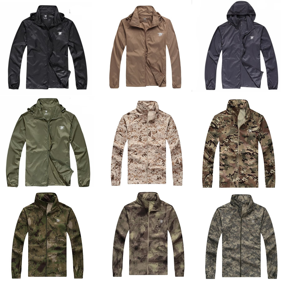 Military Eagle Seal Tandem Hat Speed Dry Leather Wind Clothing Sunscreen Outdoor Breathable Jacket