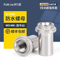 304 stainless steel waterproof rivet nut Stamping plate closed cylindrical blind hole nut BS-M3M4M5M6M8-1 2